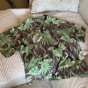 Pusser’s Island Reserve Men’s Hawaiian Toucan Silk Shirt sz XL